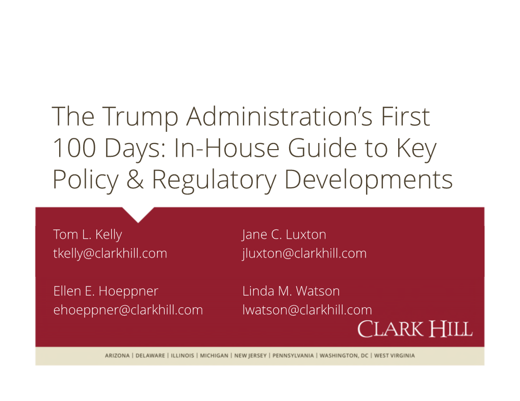 The Trump Administration's First 100 Days: In
