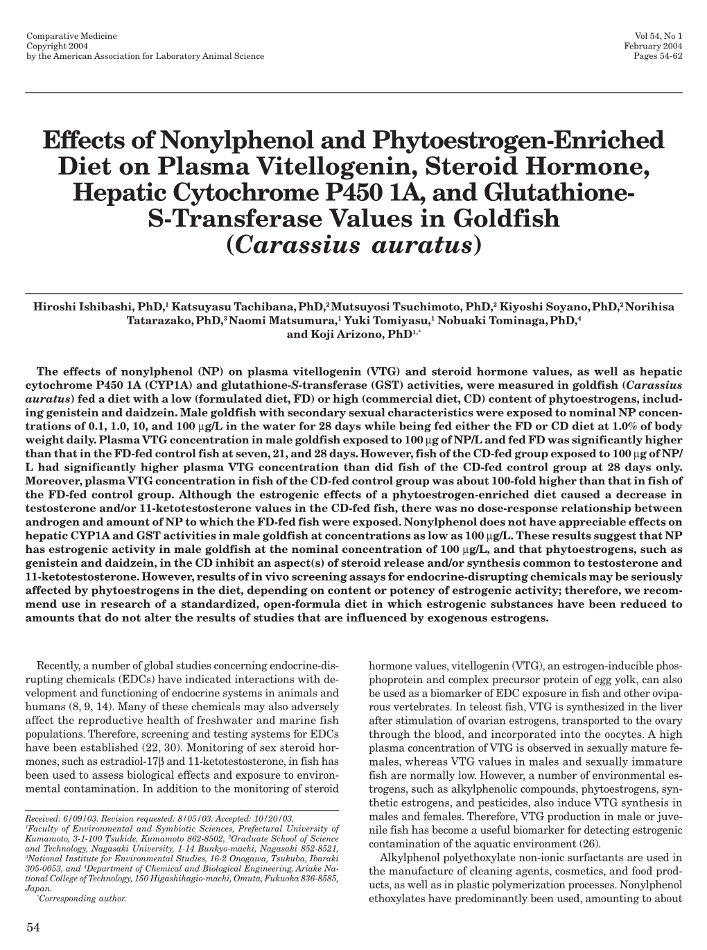 Effects of Nonylphenol and Phytoestrogen-Enriched Diet On