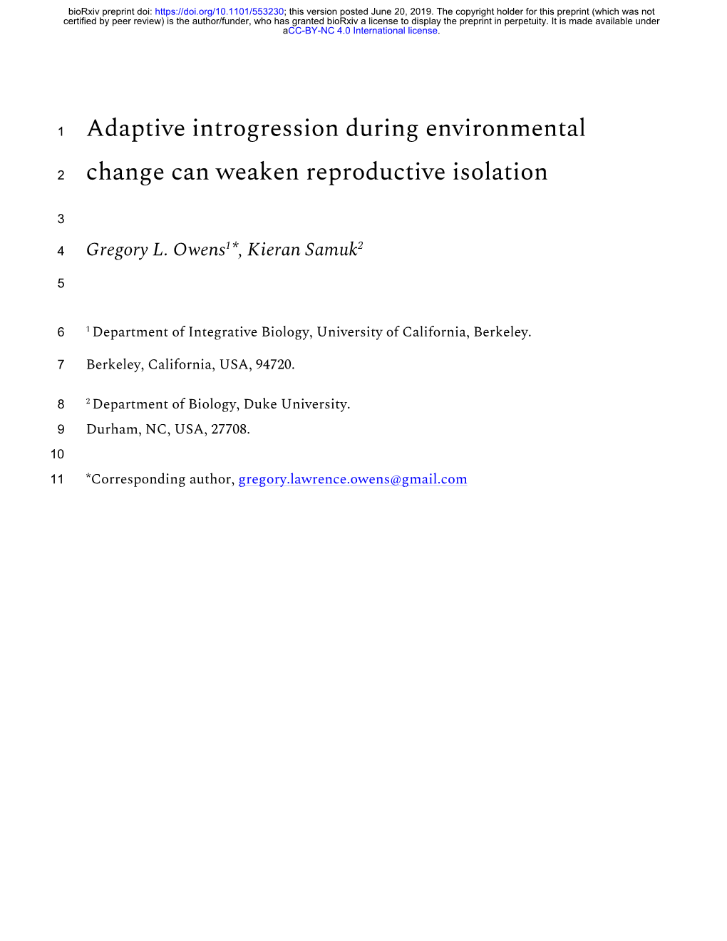 Adaptive Introgression During Environmental Change Can Weaken