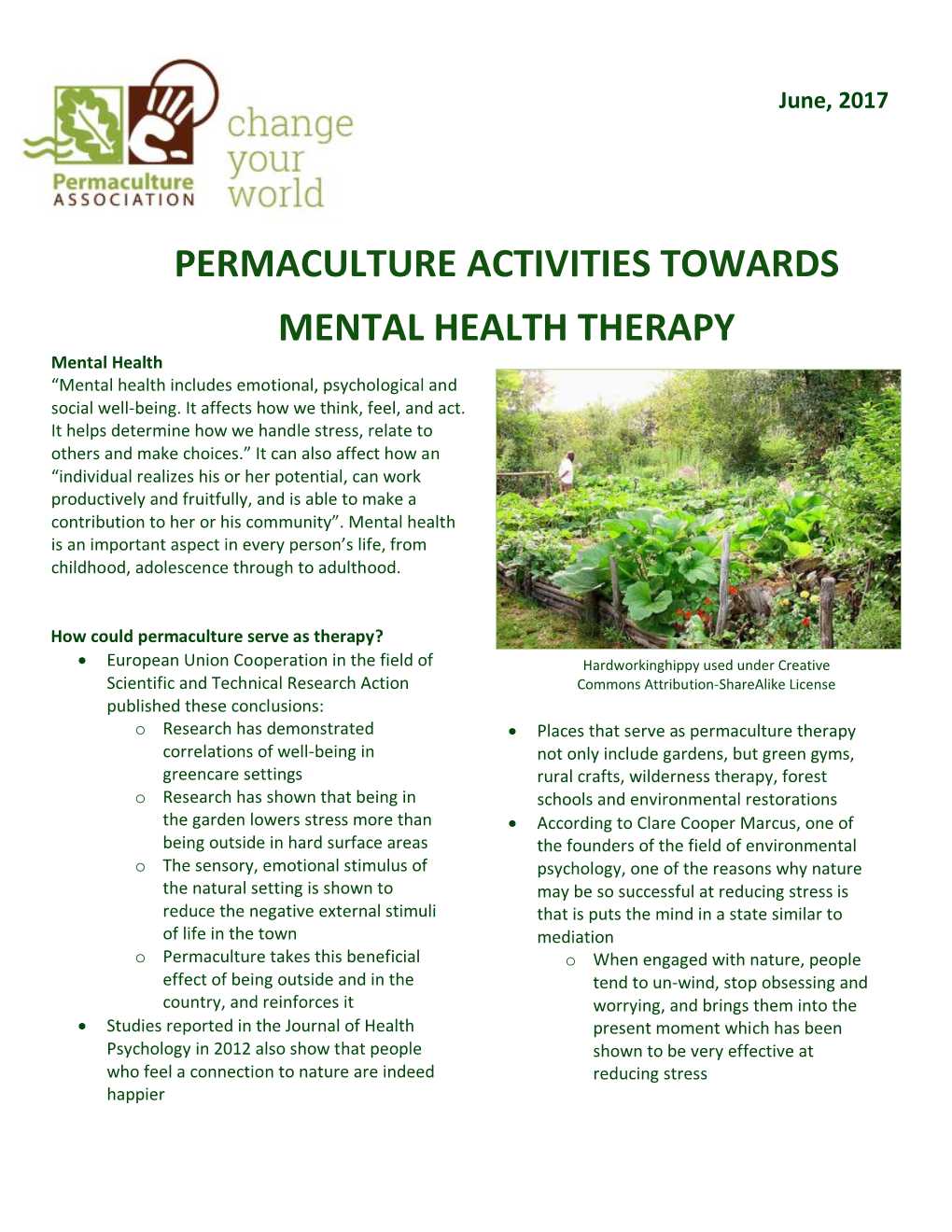 Permaculture and Mental Health