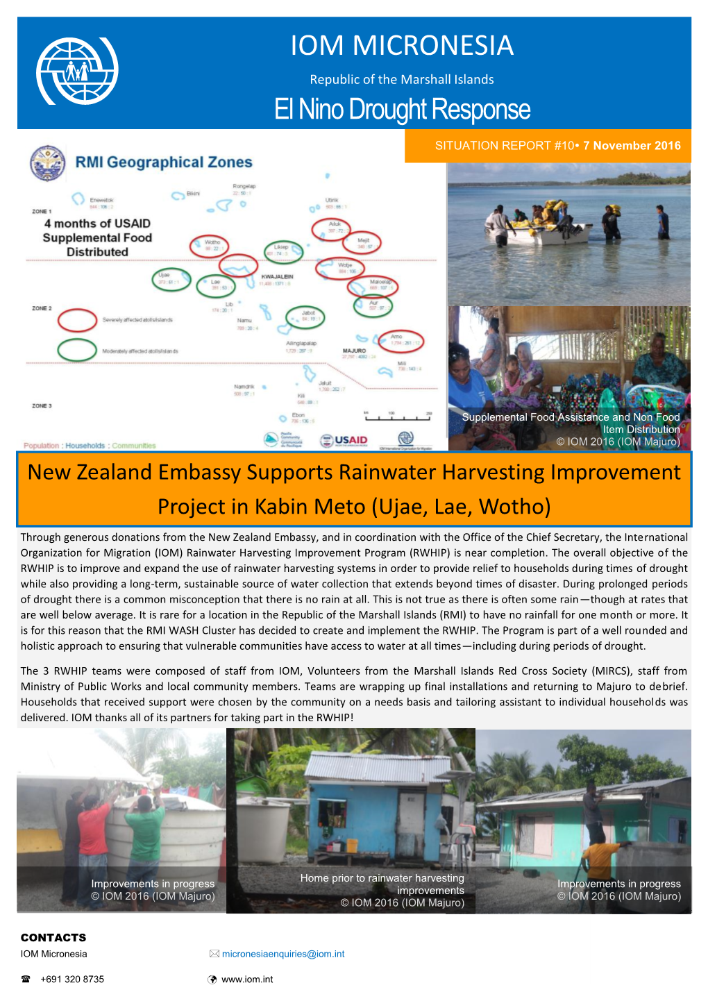 IOM MICRONESIA Republic of the Marshall Islands El Nino Drought Response