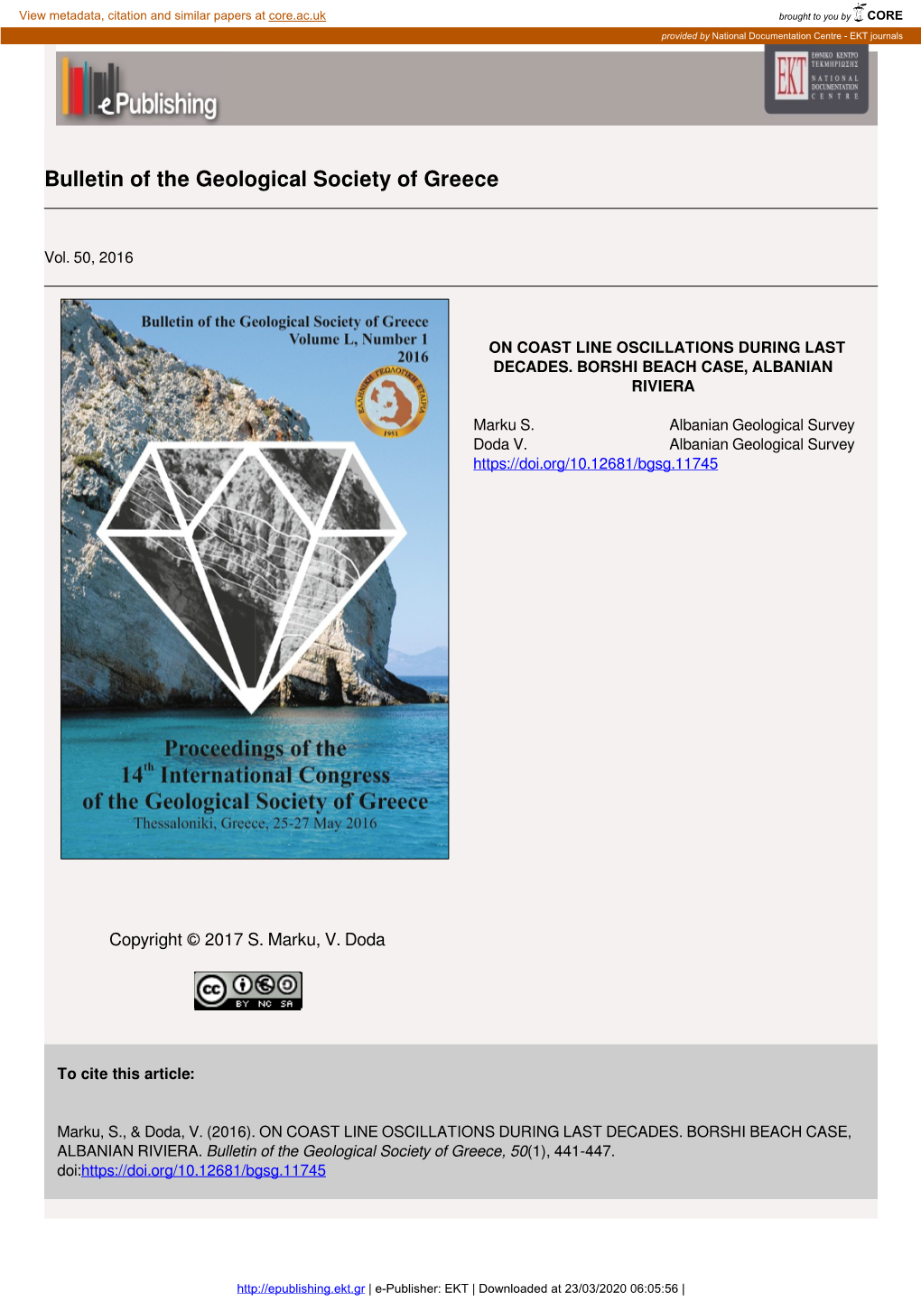 Bulletin of the Geological Society of Greece