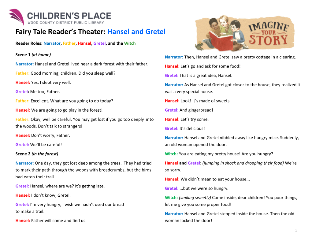 Fairy Tale Reader's Theater: Hansel and Gretel