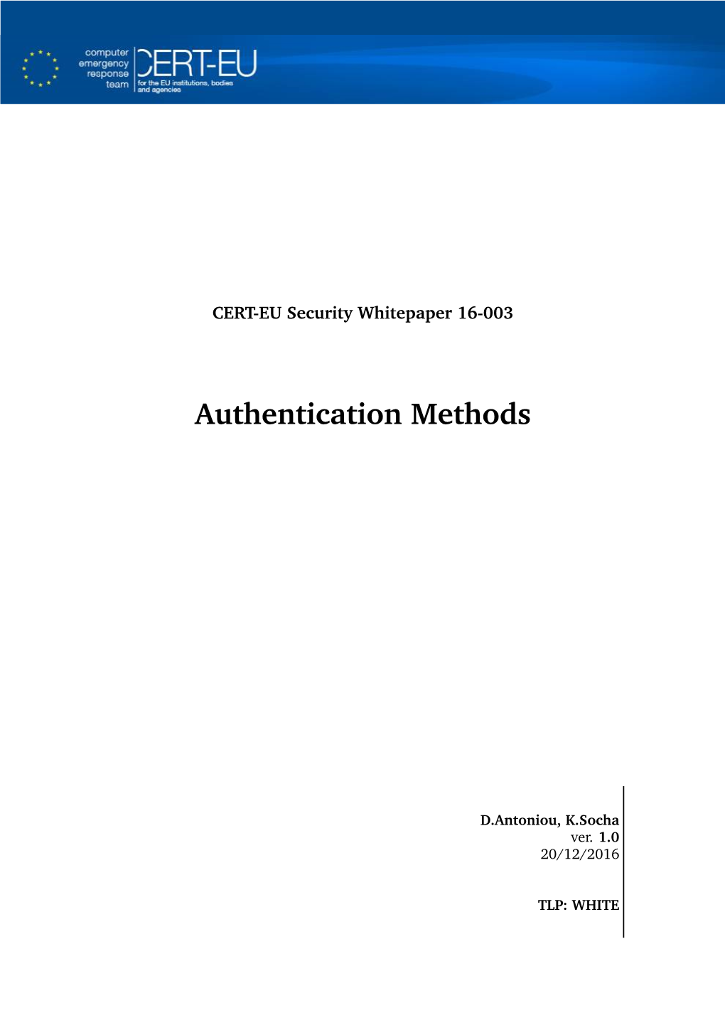 Authentication Methods