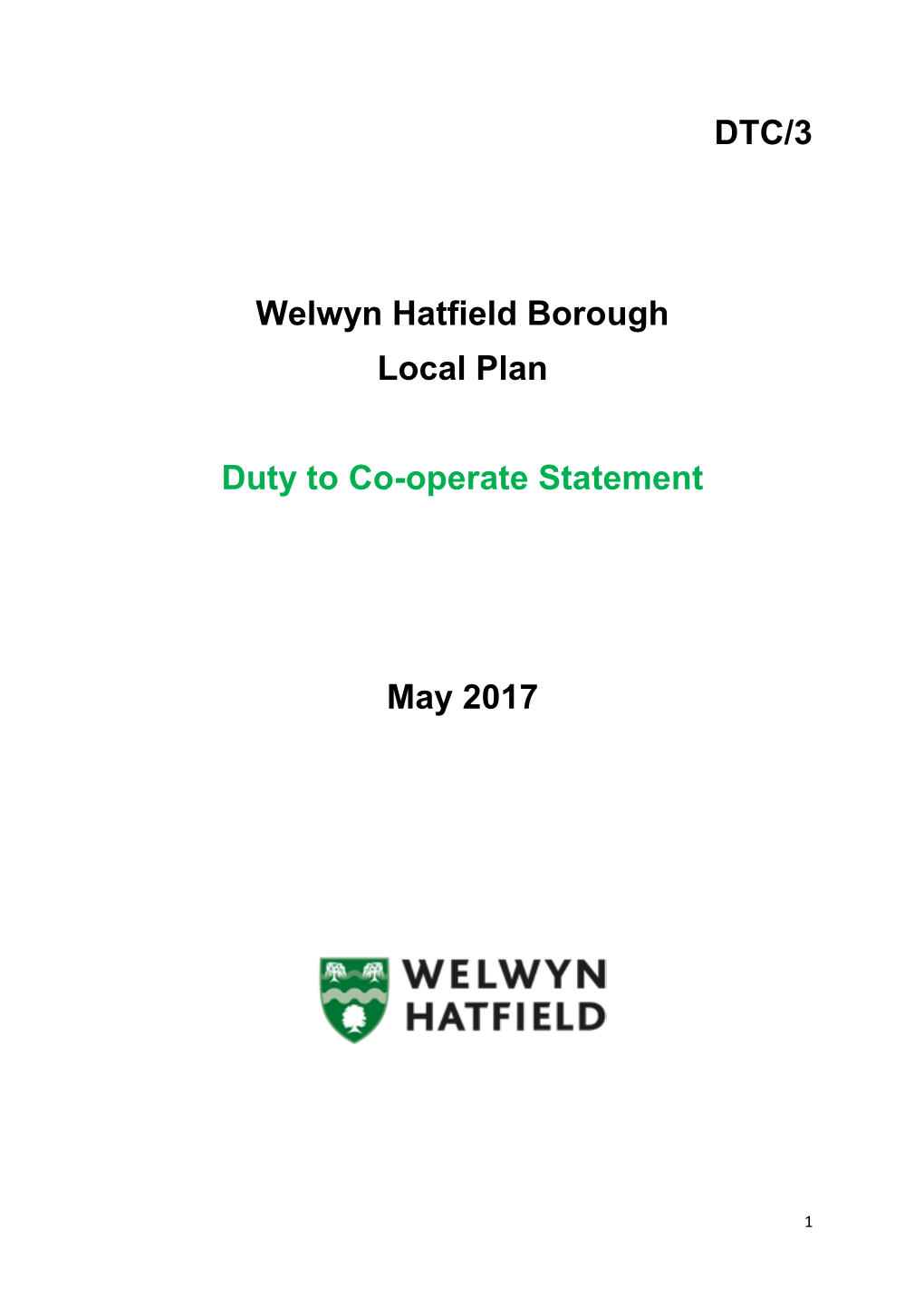 DTC/3 Welwyn Hatfield Borough Local