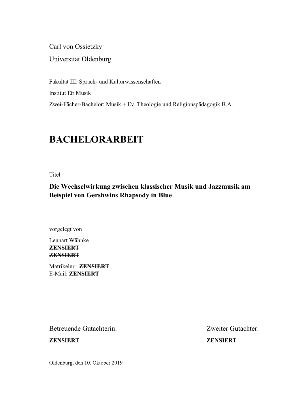 Bachelorarbeit