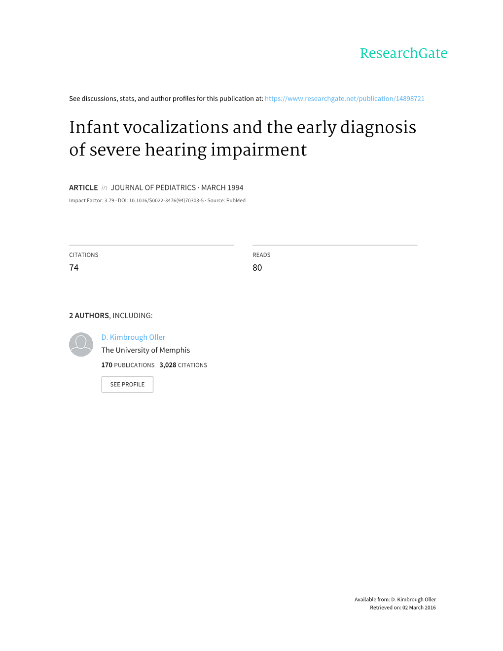 Babbling and Hearing Impairment