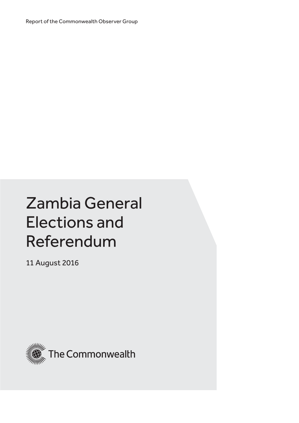 Zambia General Elections and Referendum