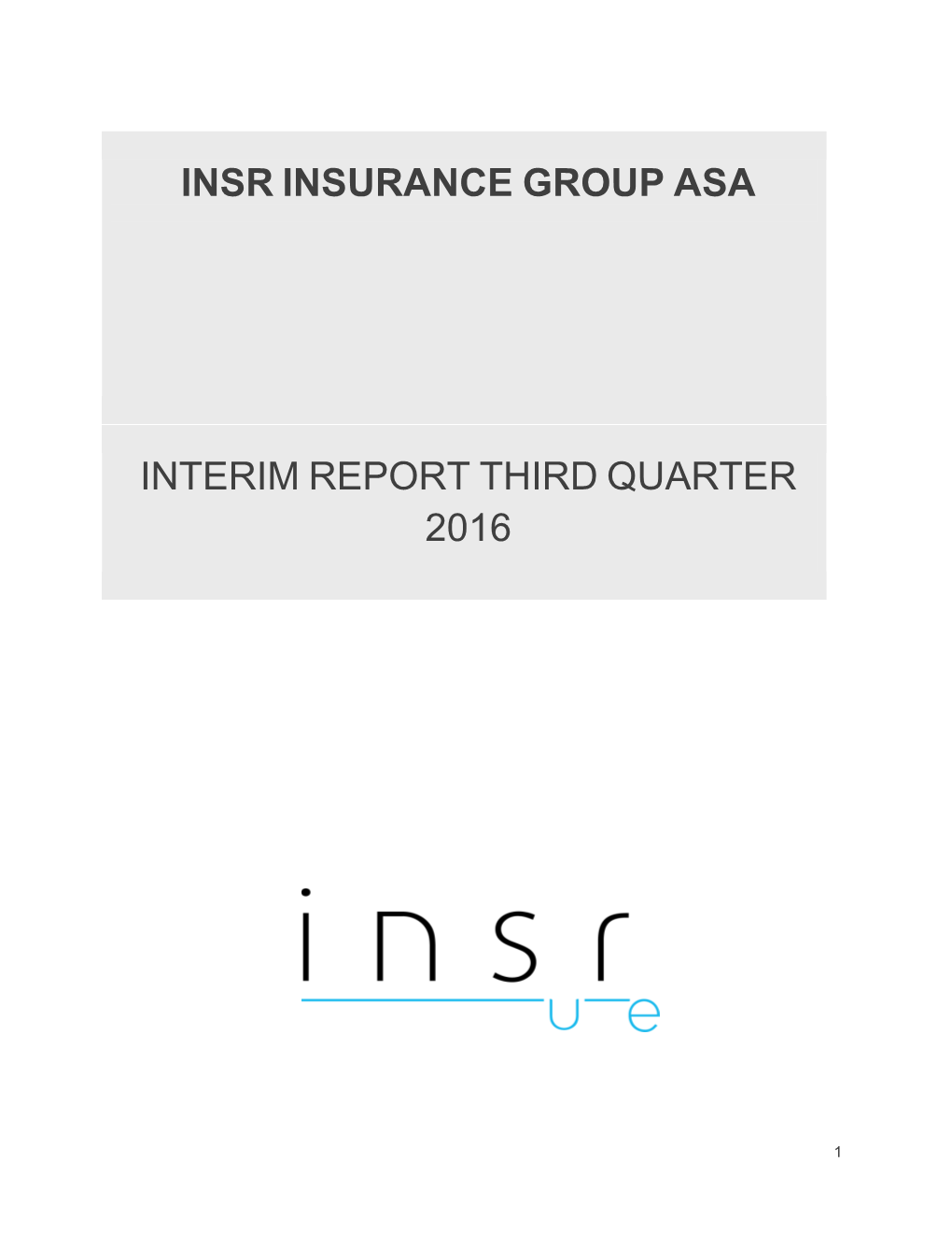 Interim Report Third Quarter