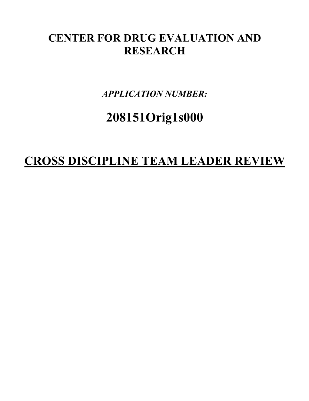 Cross Discipline Team Leader Review