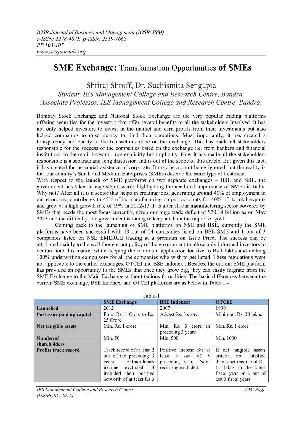 SME Exchange: Transformation Opportunities of Smes