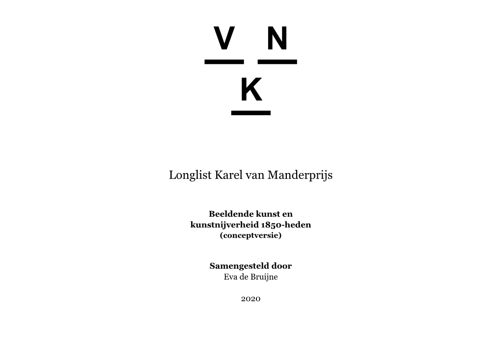 (Concept) Longlist Karel Van Manderprijs 2020
