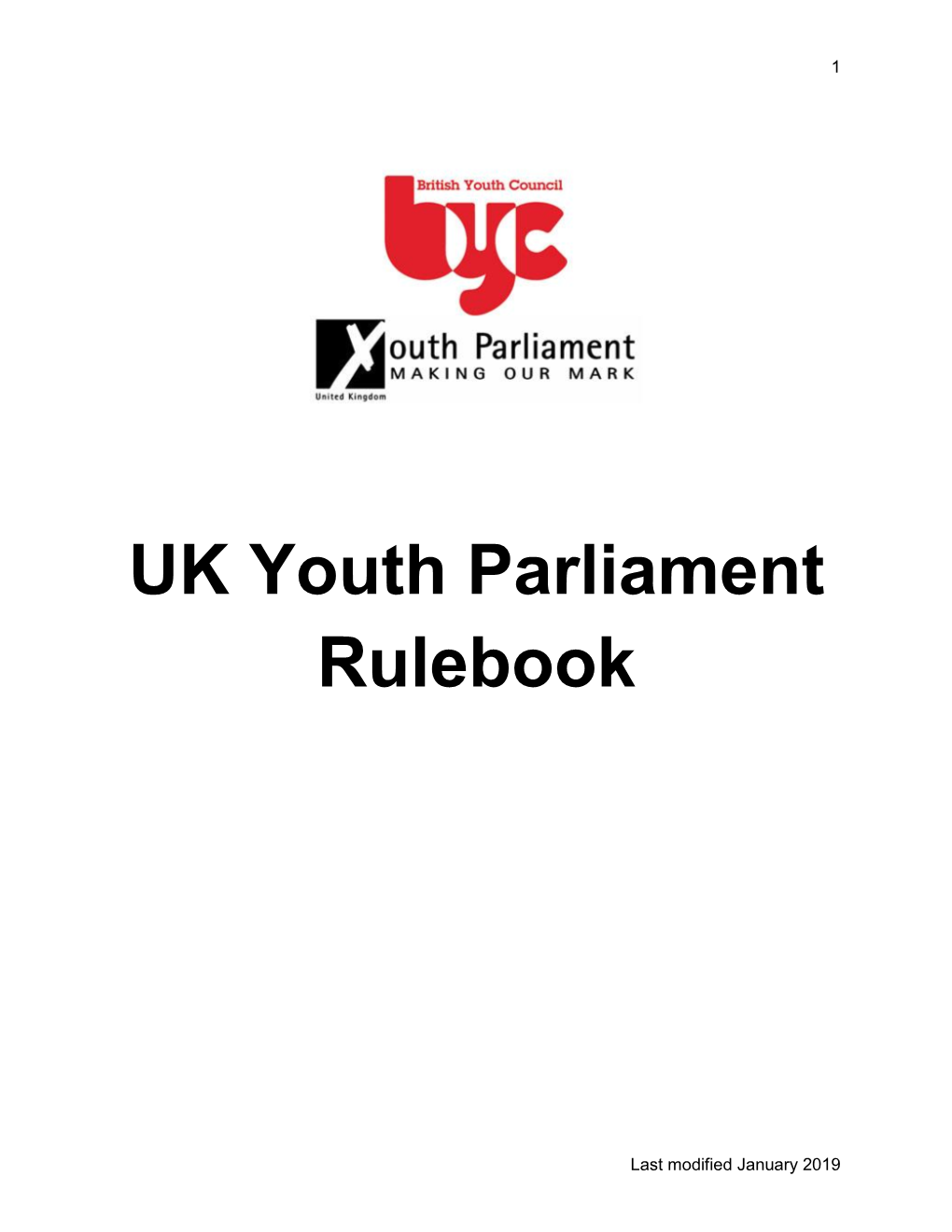 UK Youth Parliament Rulebook