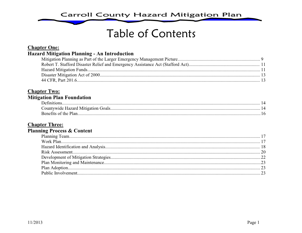 Table of Contents