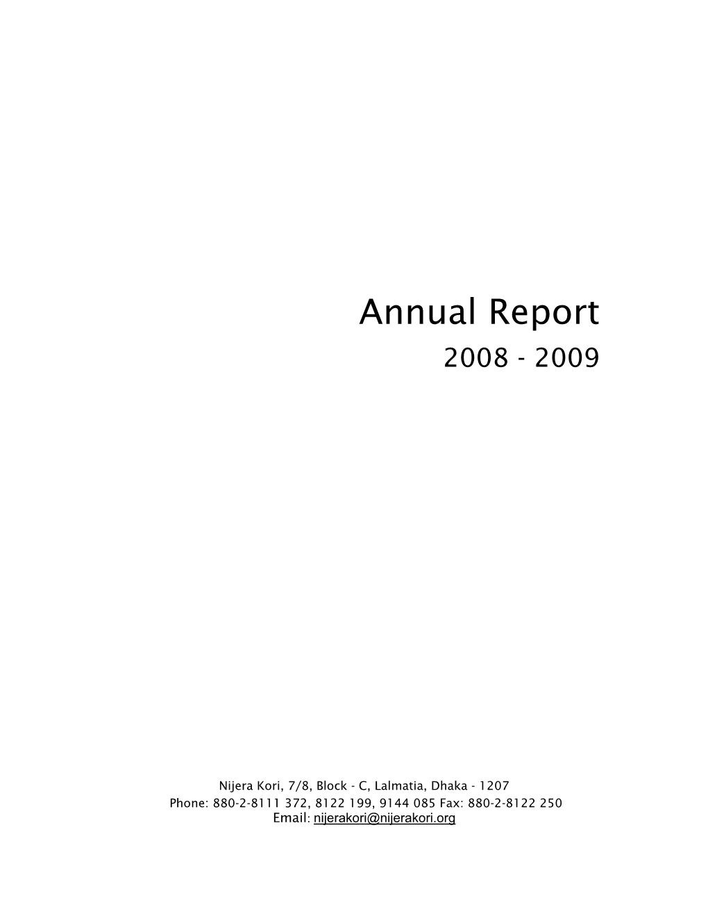 Annual Report 2008 - 2009