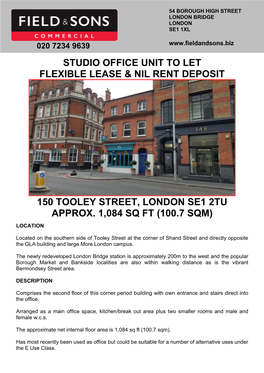150 Tooley Street, London Se1 2Tu Approx