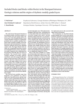 In the Skaergaard Intrusion: Geologic Relations and the Origins of Rhythmic Modally Graded Layers