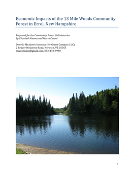 Economic Impacts of the 13 Mile Woods Community Forest in Errol, New Hampshire