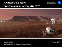 Footprints on Mars Presentation to Boeing REACH