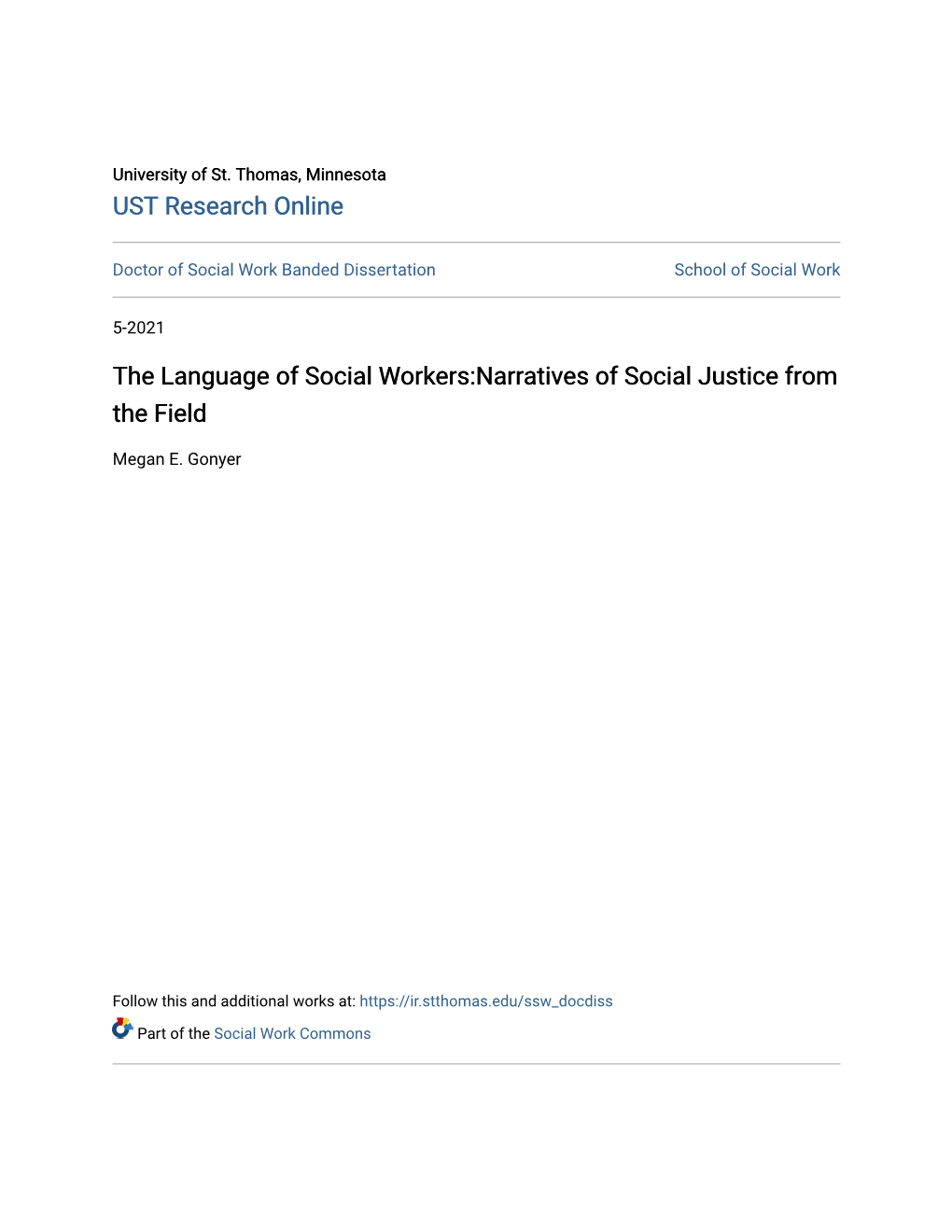 The Language of Social Workers:Narratives of Social Justice from the Field