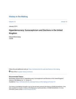 Hyperdemocracy: Euroscepticism and Elections in the United Kingdom
