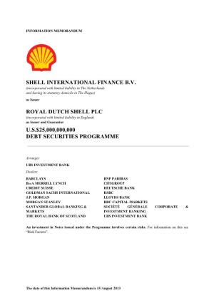 Shell International Finance B.V. Royal Dutch Shell Plc