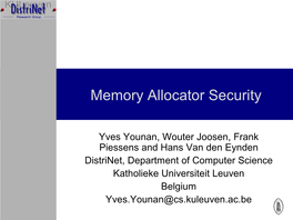 Memory Allocator Security