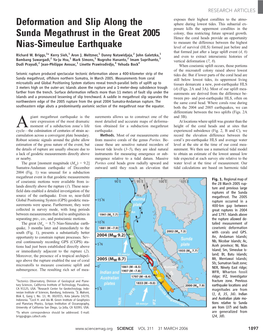 Deformation and Slip Along the Sunda Megathrust in the Great 2005 Nias-Simeulue Earthquake