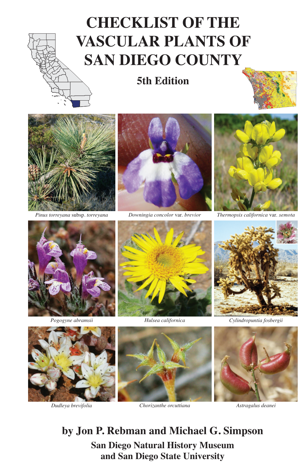 Checklist of the Vascular Plants of San Diego County 5Th Edition