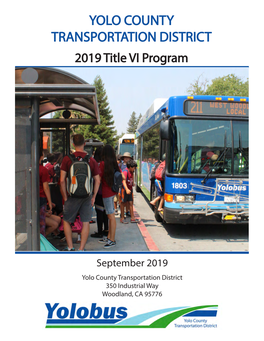 YOLO COUNTY TRANSPORTATION DISTRICT 2019 Title VI Program