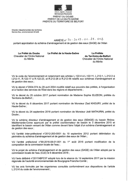 Arrêté Inter-Préfectoral Du 28 Janvier 2019