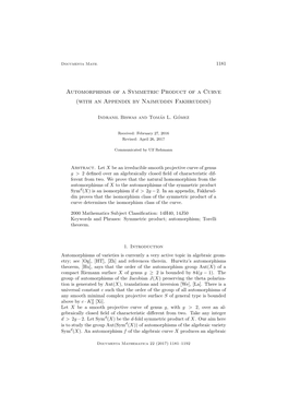 Automorphisms of a Symmetric Product of a Curve (With an Appendix by Najmuddin Fakhruddin)