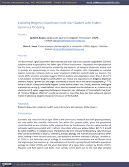 Exploring Biogenic Dispersion Inside Star Clusters with System Dynamics Modeling