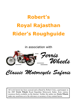 Robert's Roughguide to Rajasthan
