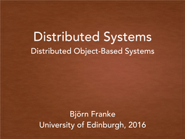 Distributed Object Systems