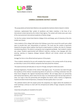Press Release Umbria Cashmere District Award