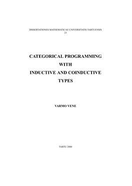 Categorical Programming with Inductive and Coinductive Types