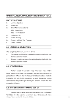 Unit 8: Consolidation of the British Rule