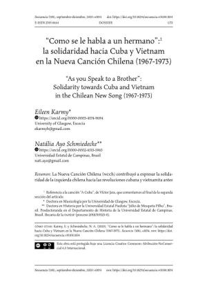 1 La Solidaridad Hacia Cuba Y Vietnam En La Nueva Canción Chilena (1967-1973)