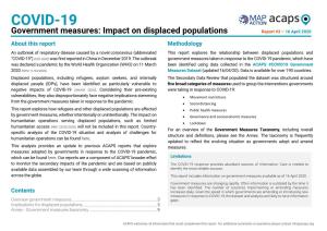 Covid-19 Government Measures: Impact on Displaced Populations