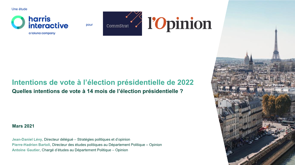 Intentions De Vote À L'élection Présidentielle De 2022