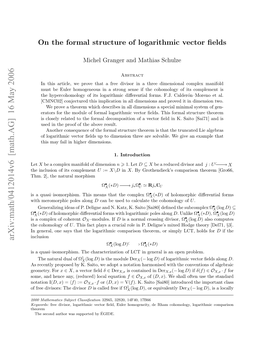 On the Formal Structure of Logarithmic Vector Fields