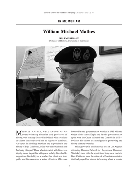 William Michael Mathes