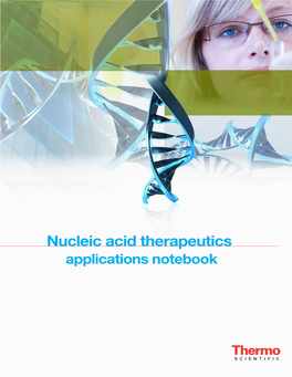 Nucleic Acid Therapeutics Applications Notebook Table of Contents