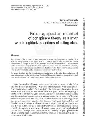 False Flag Operation in Context of Conspiracy Theory As a Myth Which Legitimizes Actions of Ruling Class