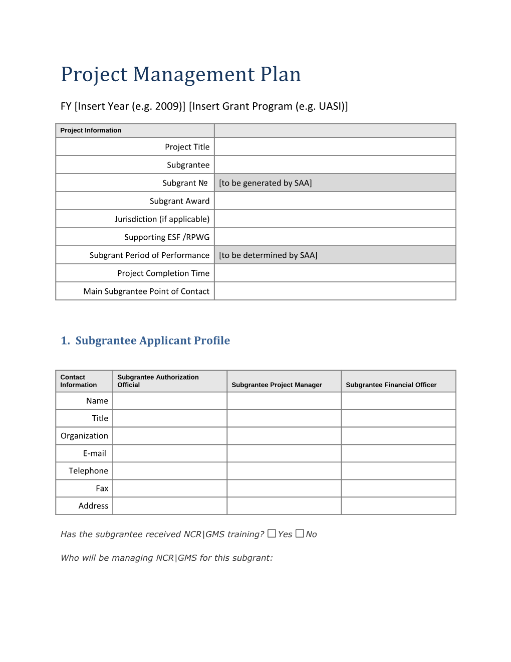 Project Management Plan s2