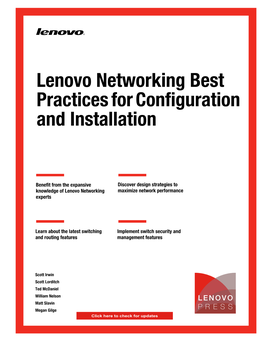 Lenovo Networking Best Practices for Configuration and Installation