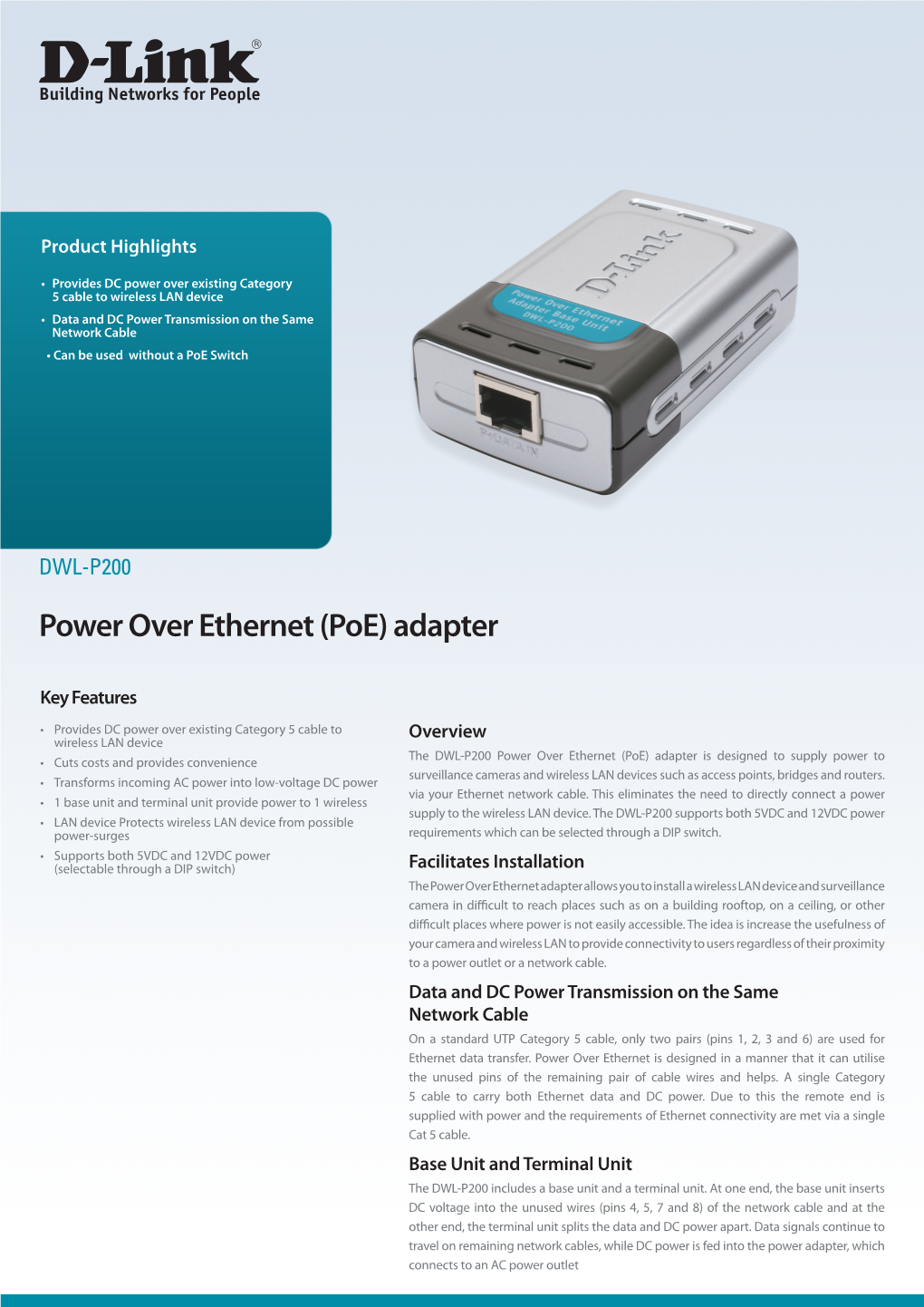 Power Over Ethernet (Poe) Adapter