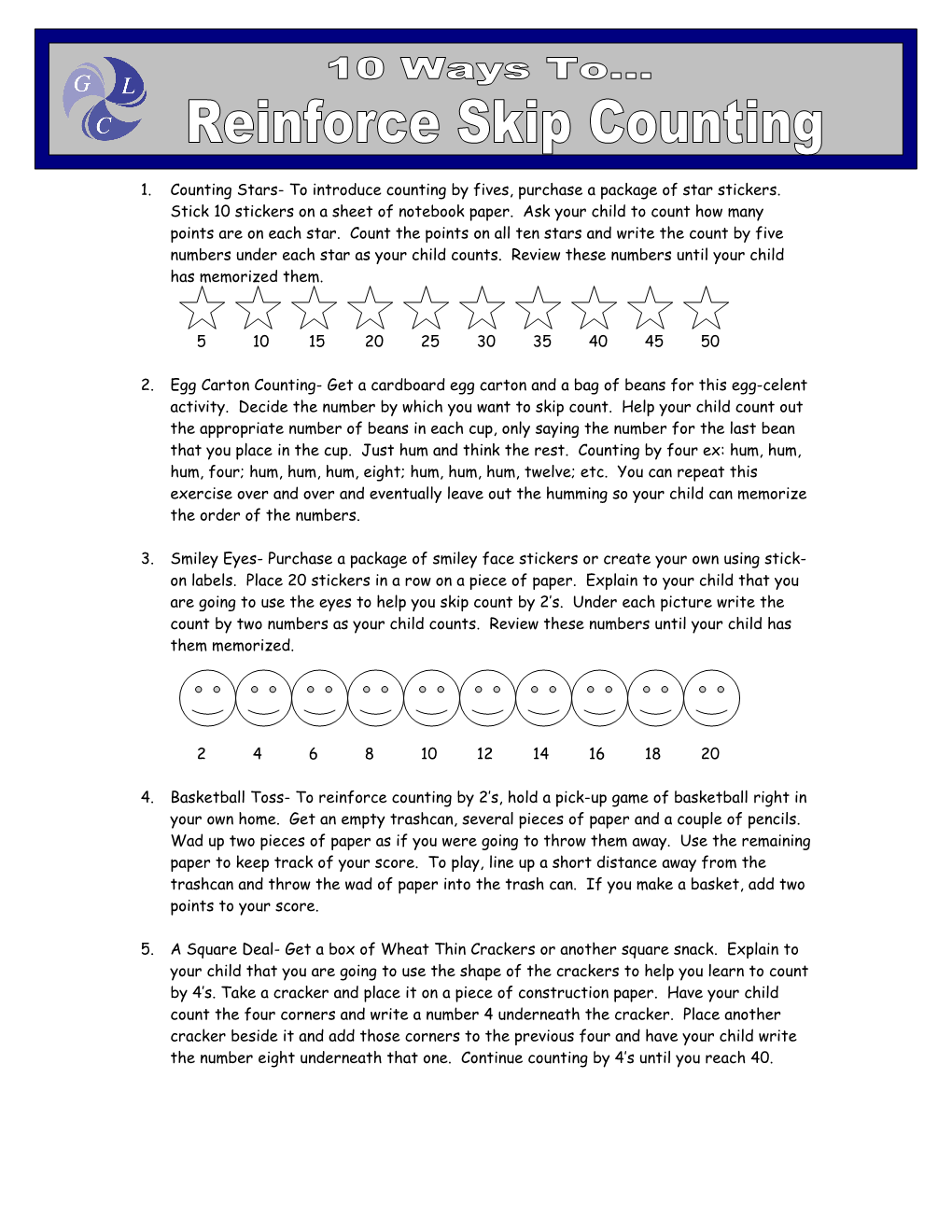 Ten Ways To Reinforce Skip Counting