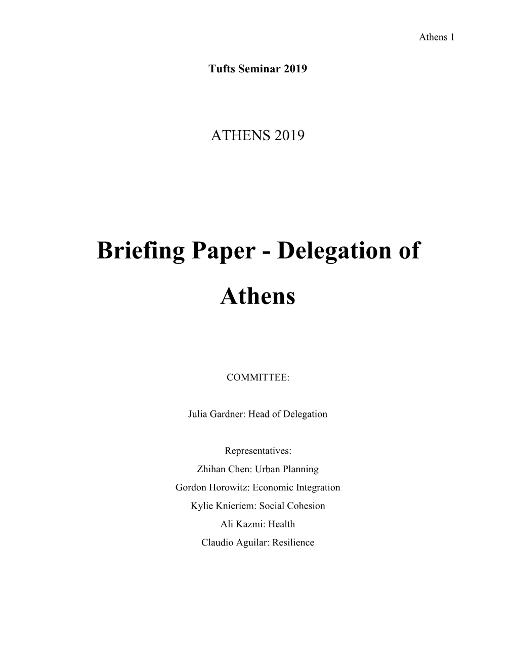 Briefing Paper - Delegation of Athens